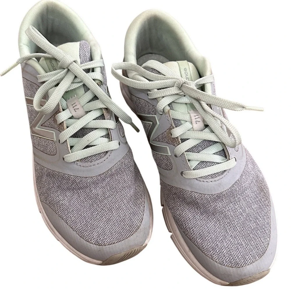 New Balance 711 Training Shoes Women 8.5 Grey Mint Green Mesh Sneakers
